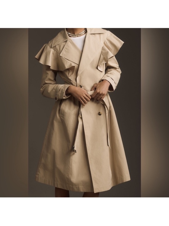 Anthropologie Jackets & Blazers - NWOT Anthropologie Ruffled
Trench Coat Size Small